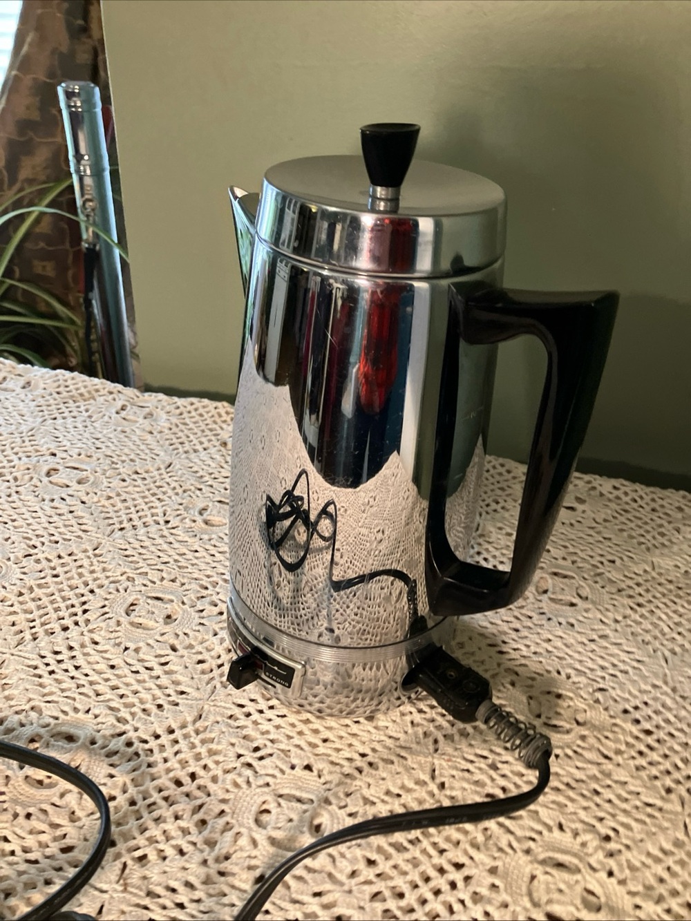 KENMORE Electric Percolator Coffee Maker 302.67350  10 cups Stainless Steel